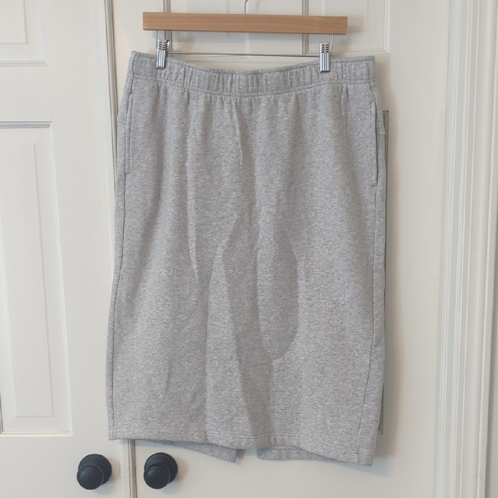 Zella Heather Gray Sweatshirt Midi Skirt, L